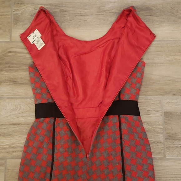 Knitted Red & Grey Dress - Picture 7 of 13